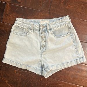pacsun high rise demin shorts